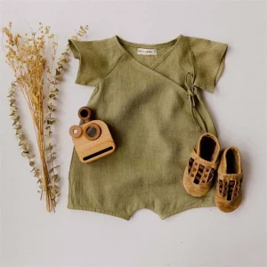 combinaison salopette bébé lin coton