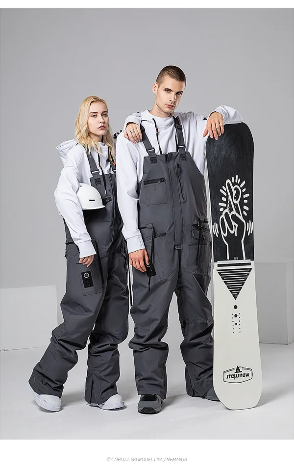 salopette de ski et snowboard gris