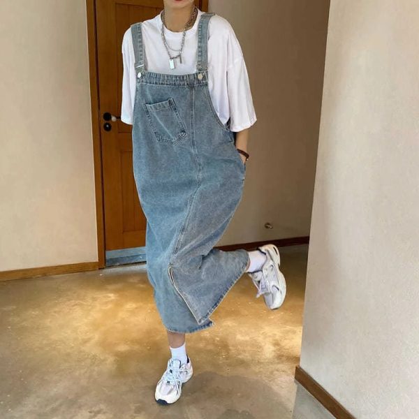 robe en jean salopette