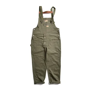 salopette en jean kaki homme