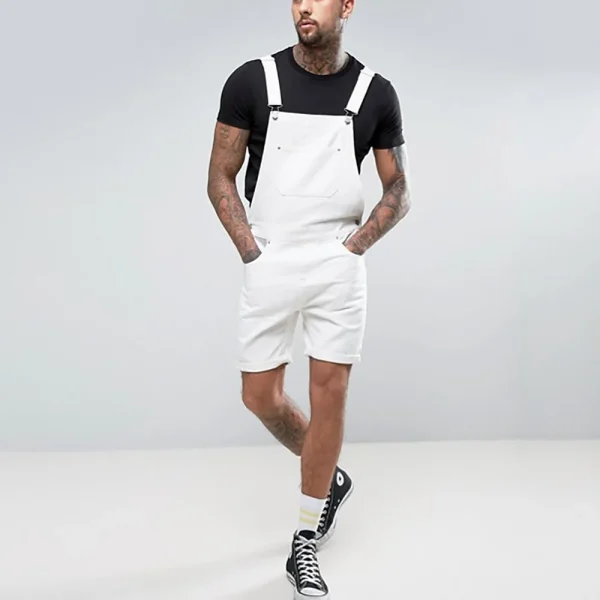 salopette short blanche homme