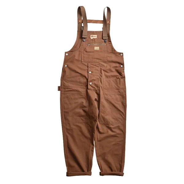 salopette en jean marron