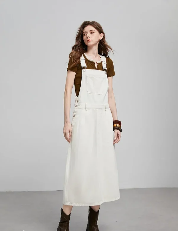 salopette blanche en coton