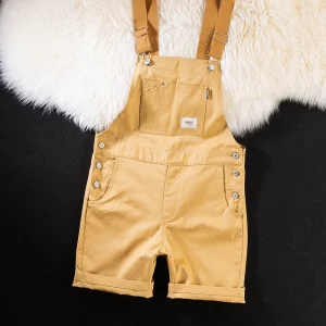 salopette short en coton marron