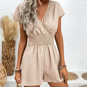 Salopette beige rosé ample