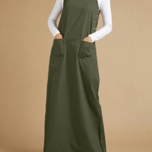 salopette robe longue verte