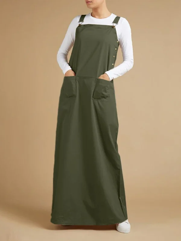 salopette robe longue verte