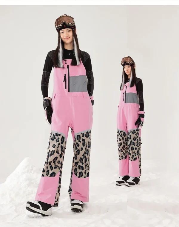 salopette leopard rose de ski