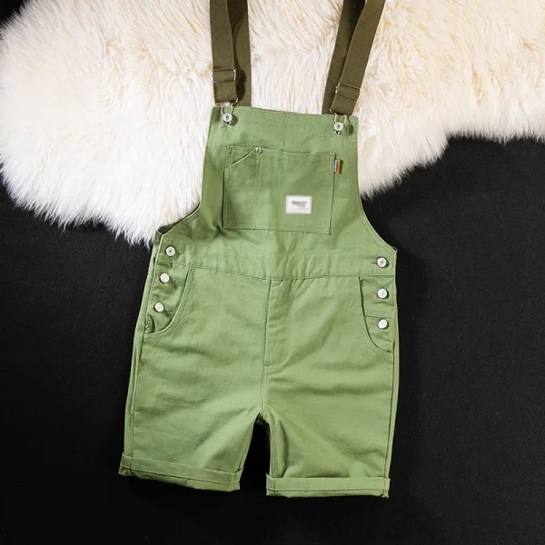 salopette short vert cargo