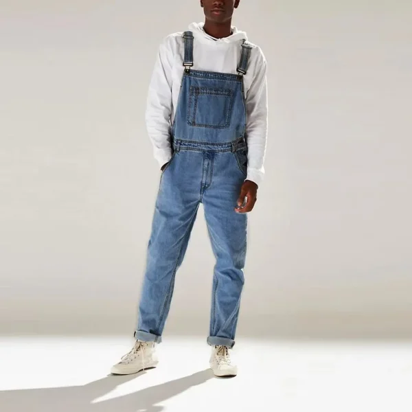 salopette jean bleu homme