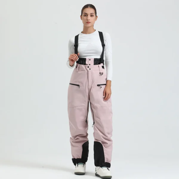salopette pantalon rose claire de snowboard