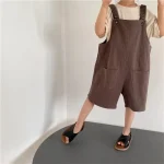 salopette en lin et coton