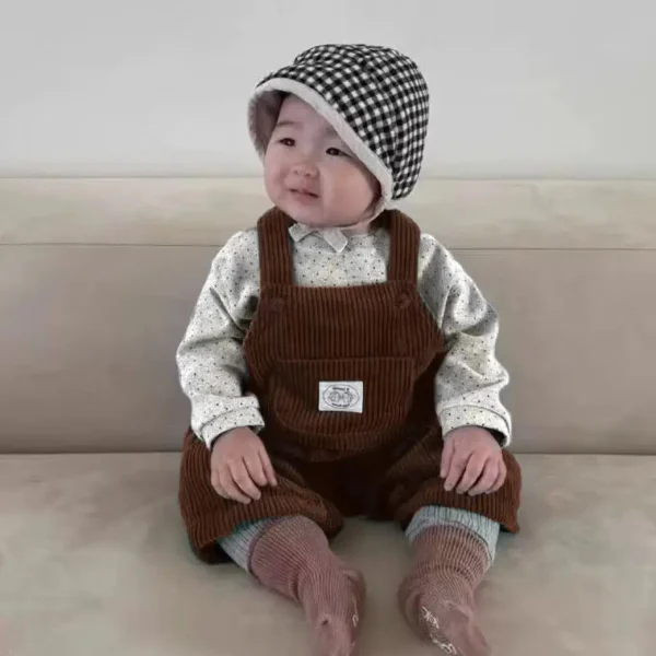 salopette bébé coton marron