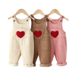 salopette enfant coton motif cœur