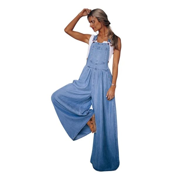 salopette en jean large pour femme
