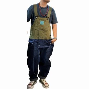 salopette en jean bicolore