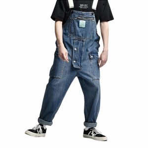 salopette large en jean