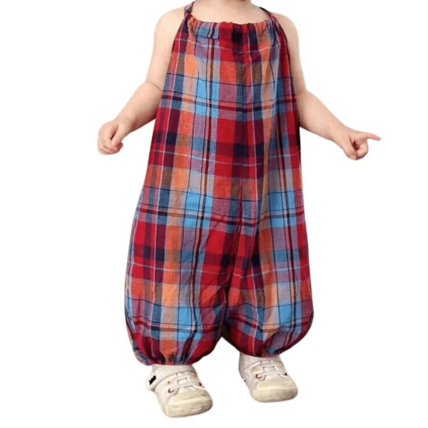 Salopette enfant à carreaux