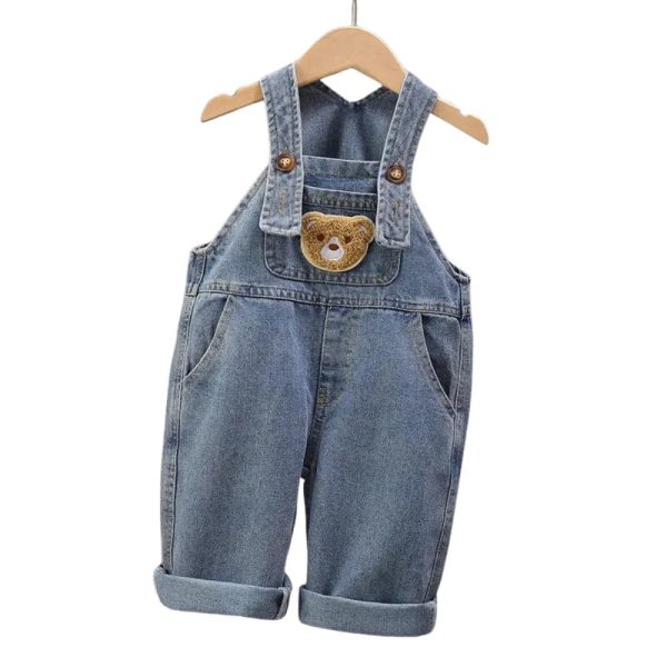 salopette enfant jean motif ours