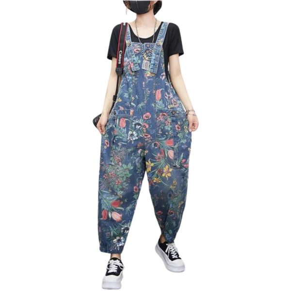 salopette femme fleuri