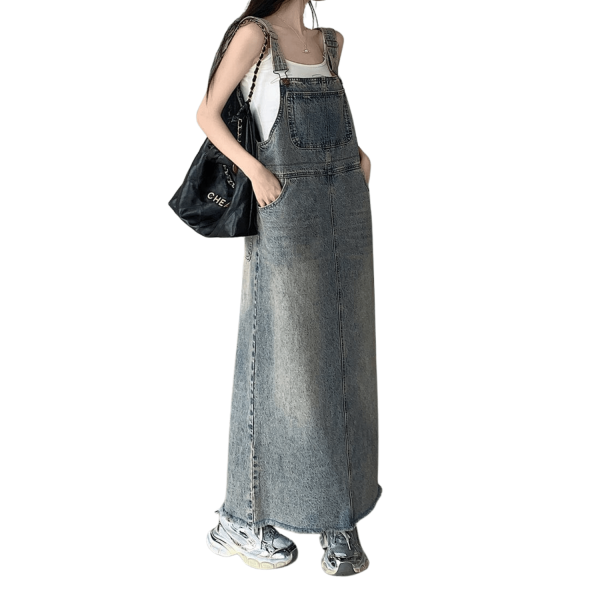 salopette robe longue en jean