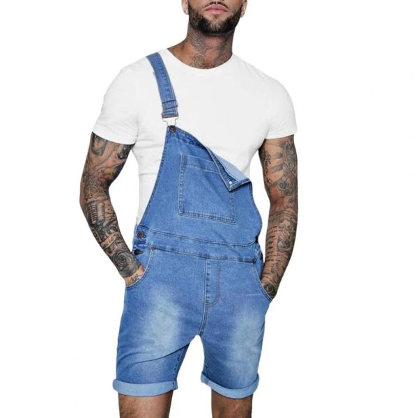 salopette short en jean homme