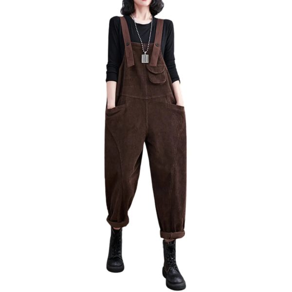 salopette large en velours femme