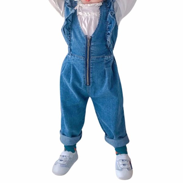 salopette zippée en jean